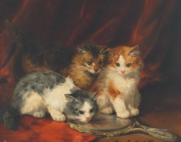 cat painting 9 Alfred Brunel de Neuville Oil Paintings